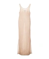 Emporio Armani Ribbed Maxi Dress In Nude