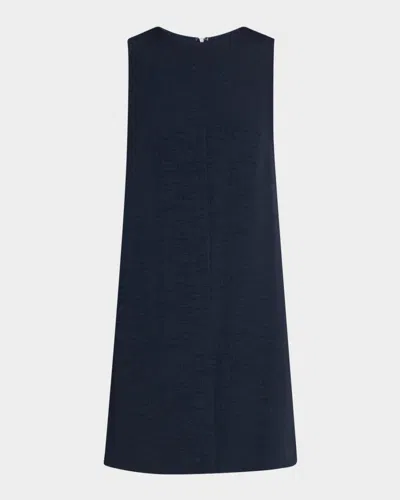 Emporio Armani Sleeveless Front-slit Tunic Mini Dress In Blue