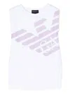 Emporio Armani Sleeveless Graphic-print Dress In White