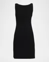 Emporio Armani Sleeveless High-neck Waffle Dress In Black