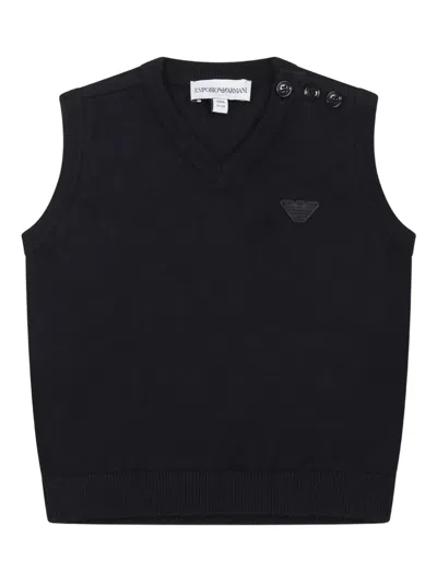 Emporio Armani Babies' Sleeveless Jumper In Blue