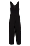 Emporio Armani Sleeveless Full Length Jumpsuit In Solid Black