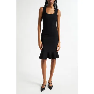 Emporio Armani Sleeveless Knit Dress In Solid Black