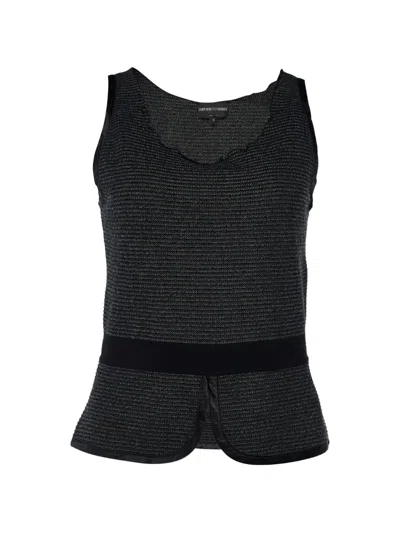 Pre-owned Emporio Armani Sleeveless Knit Top In Black