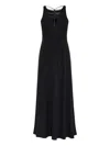 Emporio Armani Long Dress With Flared Hem And Scoop Back In Black