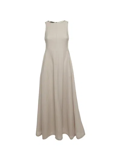 Pre-owned Emporio Armani Sleeveless Maxi Dress In Neutrals