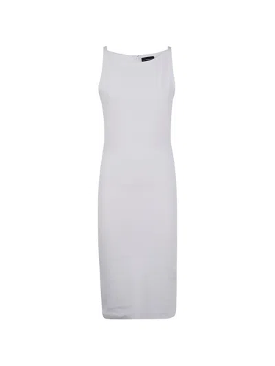 Emporio Armani Cotton Sleeveless Knee-length Dress In White