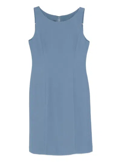 Emporio Armani Sleeveless Mini Dress In Blue