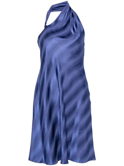 Emporio Armani Sleeveless Mini Dress In Blue