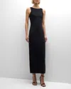 Emporio Armani Sleeveless Open-back Jersey Maxi Dress In Black