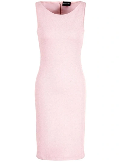 Emporio Armani Sleeveless Pencil Dress In Fantasy Pink Lilac