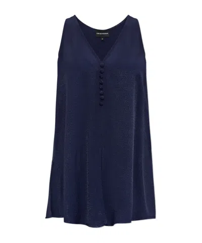 Emporio Armani Sleeveless Shirt In Black