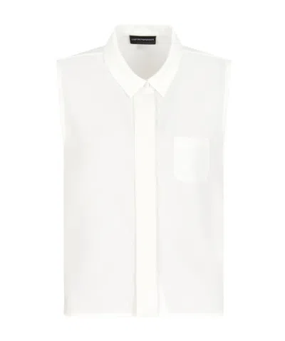 Emporio Armani Sleeveless Shirt In White