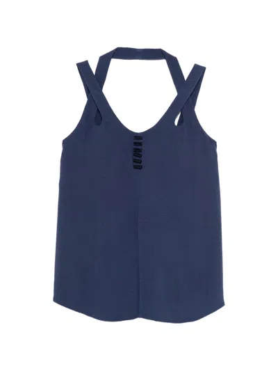 Emporio Armani Strappy Detail Top In Blue