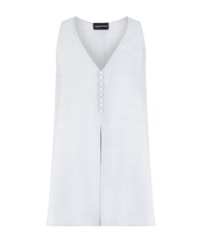 Emporio Armani Sleeveless V-neck Shirt In White