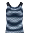 Emporio Armani Jacquard Jersey Top In Blue