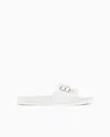 Emporio Armani Sliders With Oversized Logo In White 2