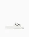 Emporio Armani Sliders With Oversized Logo In White