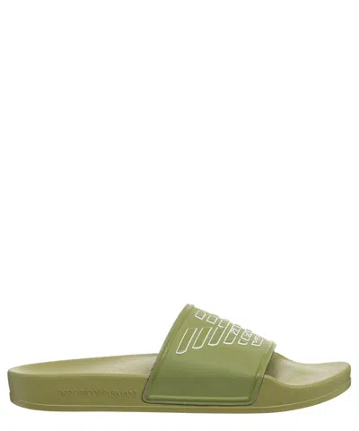 Emporio Armani Slides In Green