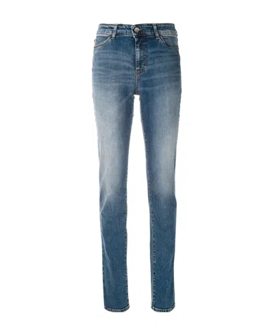 Emporio Armani Slim Faded Jeans In Blue