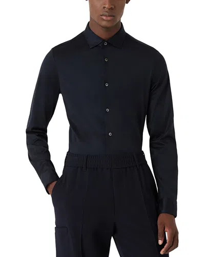 Emporio Armani Slim Fit Button Down Shirt In Solid Medium
