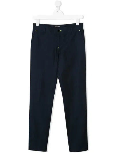 Emporio Armani Kids' Slim Fit Chinos In Blue
