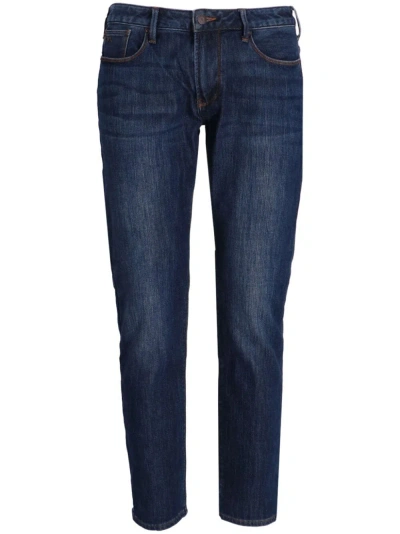 Emporio Armani Slim Fit Denim Jeans In Blue