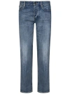 Emporio Armani Official Store Jean J06 Coupe Slim En Denim Confort Effet Blanchi In Blu