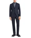 Emporio Armani Slim Fit Micro Stripe Suit In Solid Blue