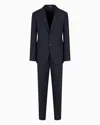Emporio Armani Suit With Long Sleeves And Notched Lapels In Navy Blue