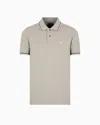 Emporio Armani Logo Cotton Polo Shirt In Beige