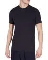 Emporio Armani Slim Fit Stretch Short Sleeve Logo Crewneck Tee In Navy Blue