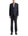 Emporio Armani Slim Fit Striped Wool Suit In Blue Steel