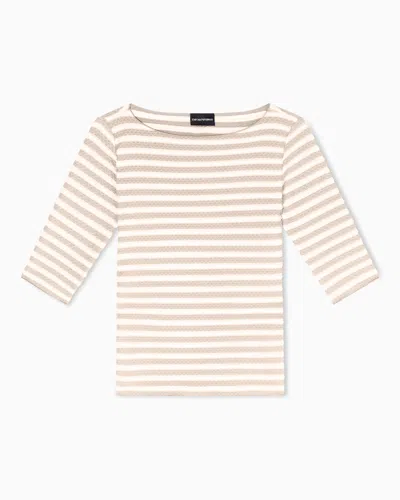 Emporio Armani Slim Fit T-shirts In Nude