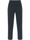 Emporio Armani Fitted Trousers With Button Accents And Slits In Blue