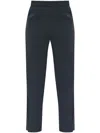 Emporio Armani Fitted Trousers With Button Accents And Slits In Blue