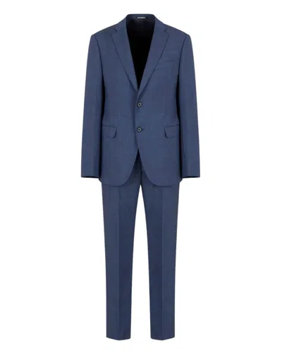 Emporio Armani Slim Fit Two-piece Suit In Atlantic Deep In Blue