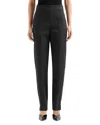 Emporio Armani Embellished High-rise Tapered Cady Pants In Solid Black