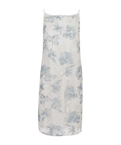 Emporio Armani Slim Midi Slip Dress In White