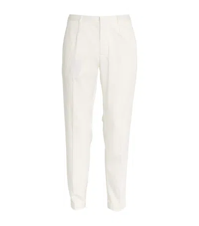 Emporio Armani Slim Tailored Trousers In White