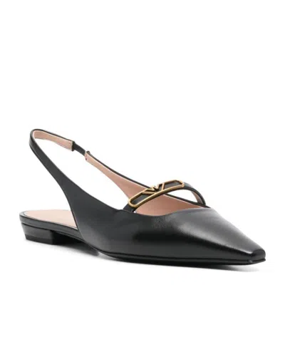 Emporio Armani Slingback Flat Sandals In Black