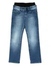 Emporio Armani Slip-on Straight-leg Jeans In Blue