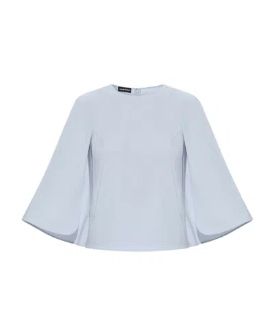 Emporio Armani Slit-detail Round-neck Blouse In White