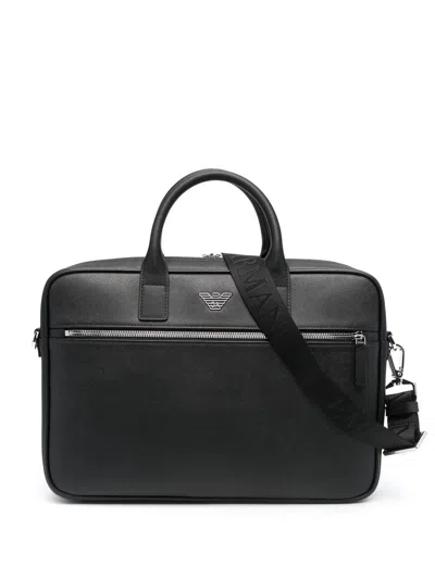 Emporio Armani Small Briefcase In Black