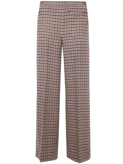 Twinset Small Check Trousers In Brown