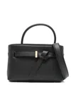 Emporio Armani Faux Grained Leather Bag With Logo In Black