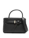 Emporio Armani Faux Grained Leather Bag With Logo In Black