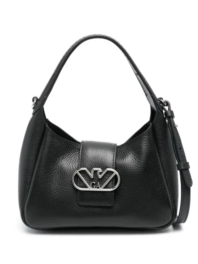 Emporio Armani Small Leather Hobo Bag In Black