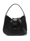 Emporio Armani Small Leather Shoulder Bag In Black