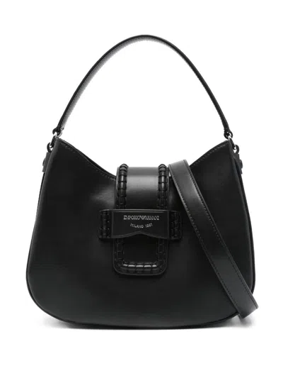 Emporio Armani Small Leather Shoulder Bag In Black